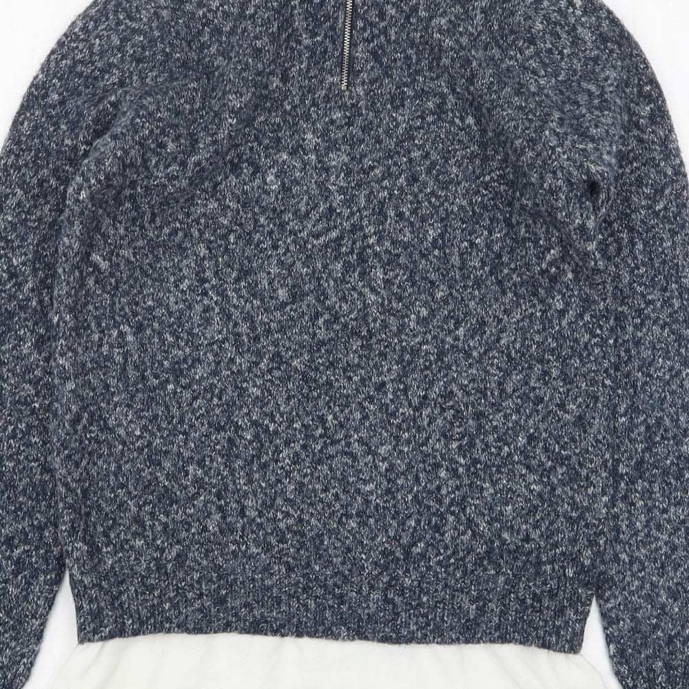 Atmosphere Womens Blue Collared Acrylic Pullover Jumper Size 8