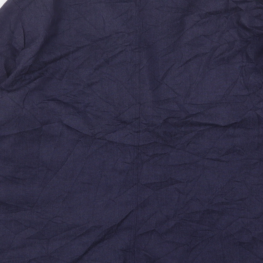 Country Collection Womens Blue Polyester Jacket Blazer Size 16