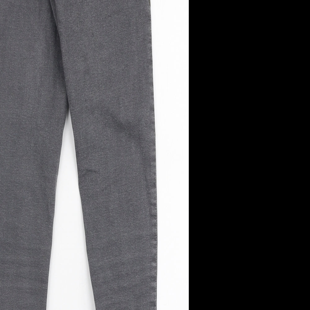 Topshop Womens Grey Cotton Skinny Jeans Size 26 in L30 in Slim Zip