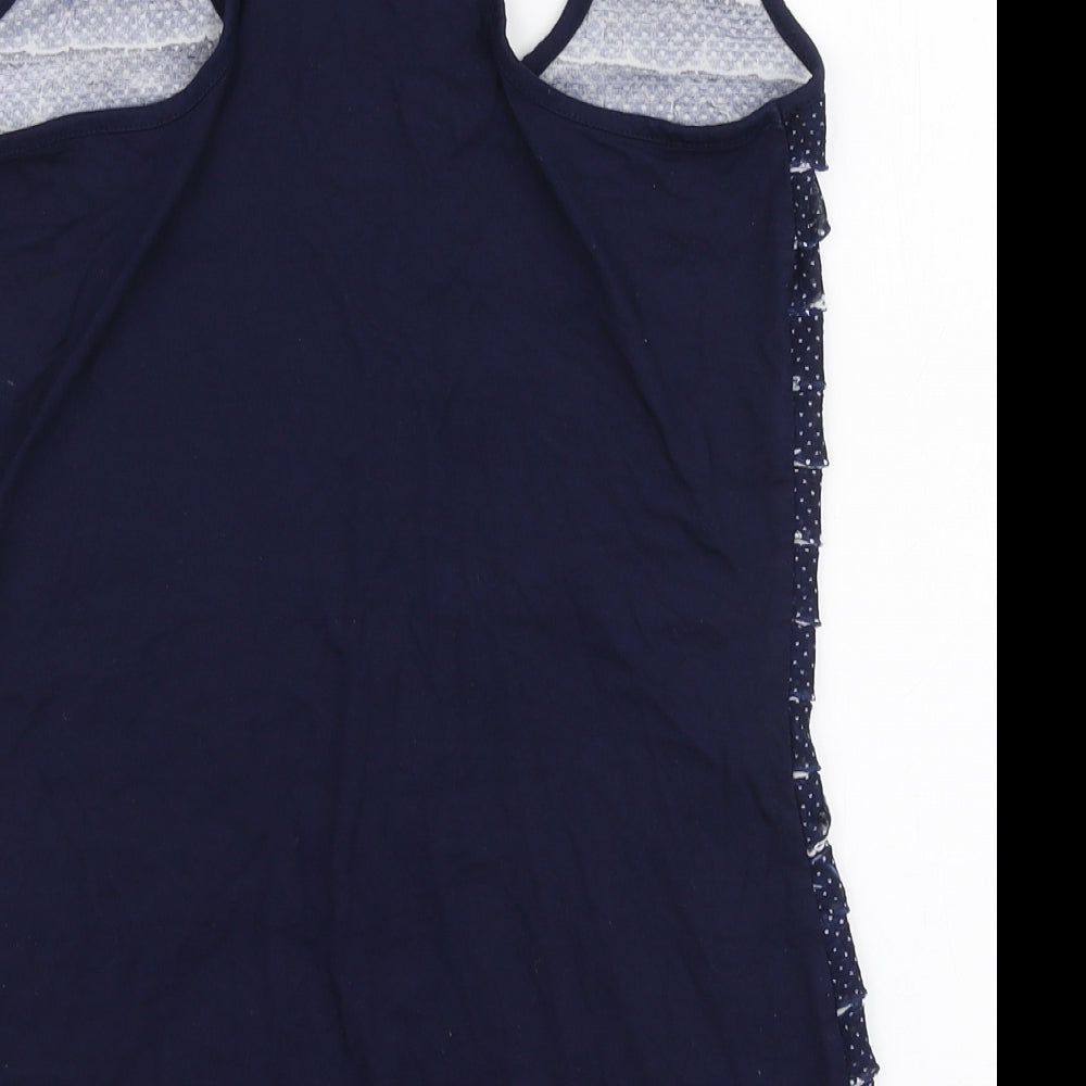 River Island Womens Blue Polyester Jersey Tank Size 10 Round Neck