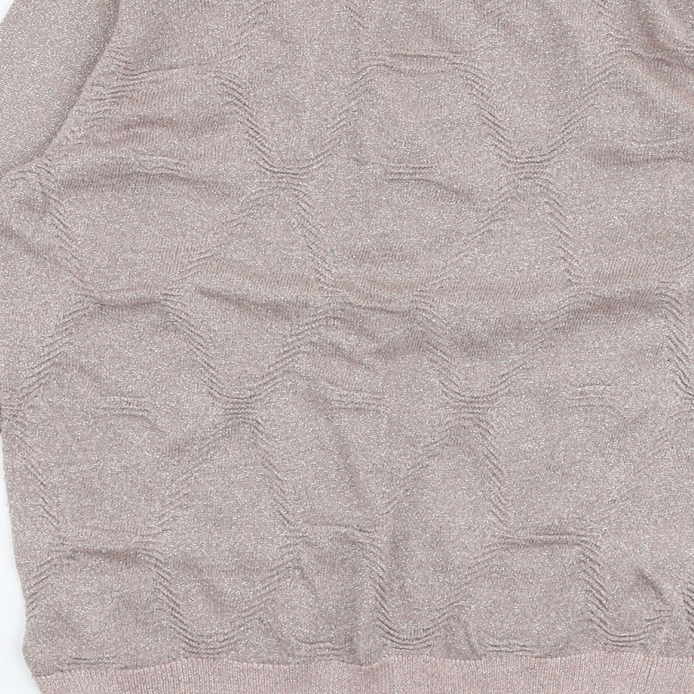 Topshop Womens Pink Round Neck Viscose Pullover Jumper Size 8