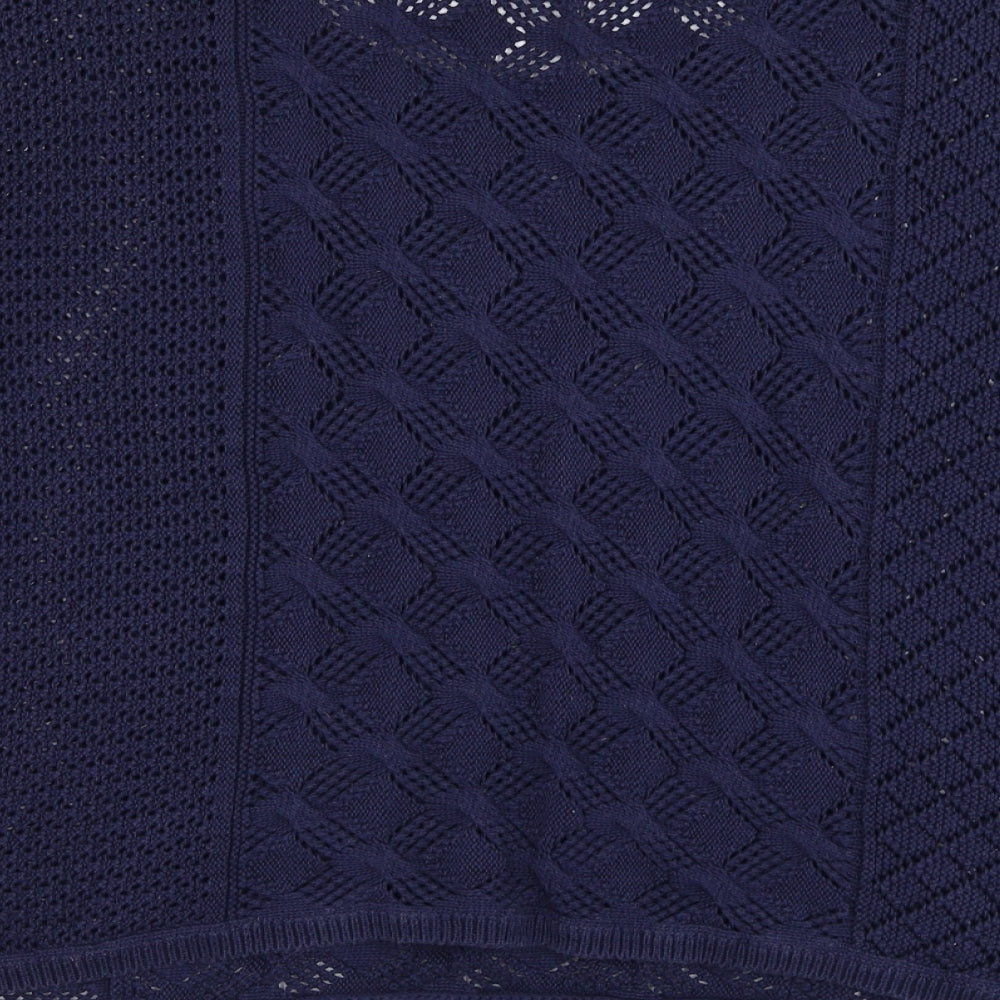 Monsoon Womens Blue Round Neck Cotton Pullover Jumper Size M