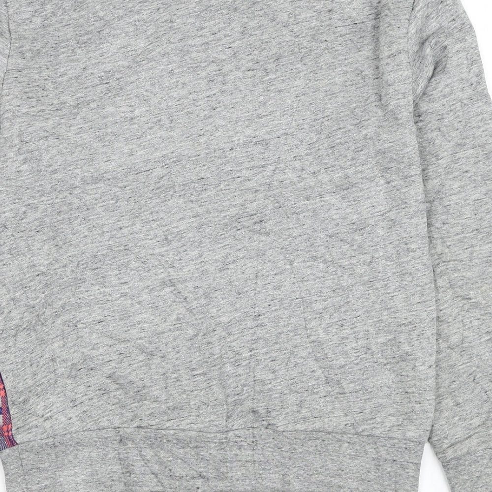 Johnnieb Girls Grey Check Cotton Pullover Sweatshirt Size 11-12 Years Pullover