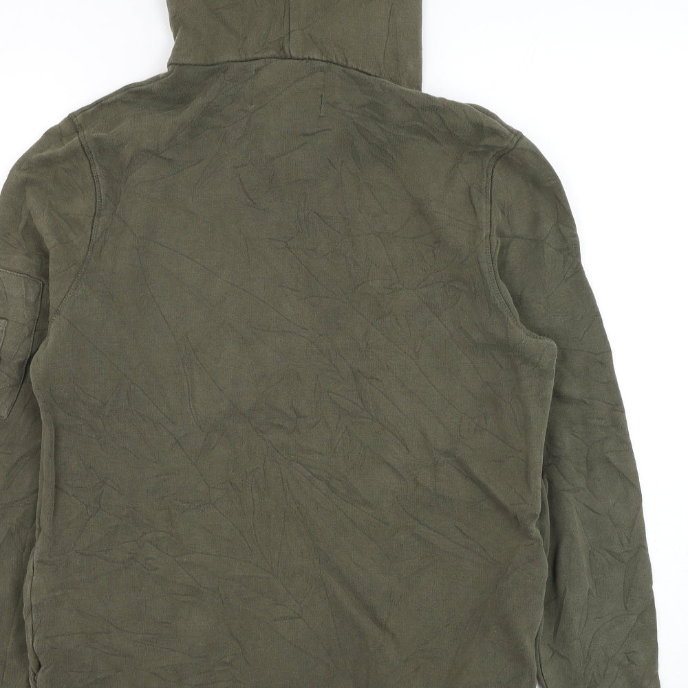 River Island Mens Green Cotton Pullover Hoodie Size XS