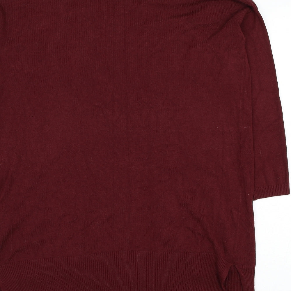 Atmosphere Womens Red Square Neck Viscose Cardigan Jumper Size 10
