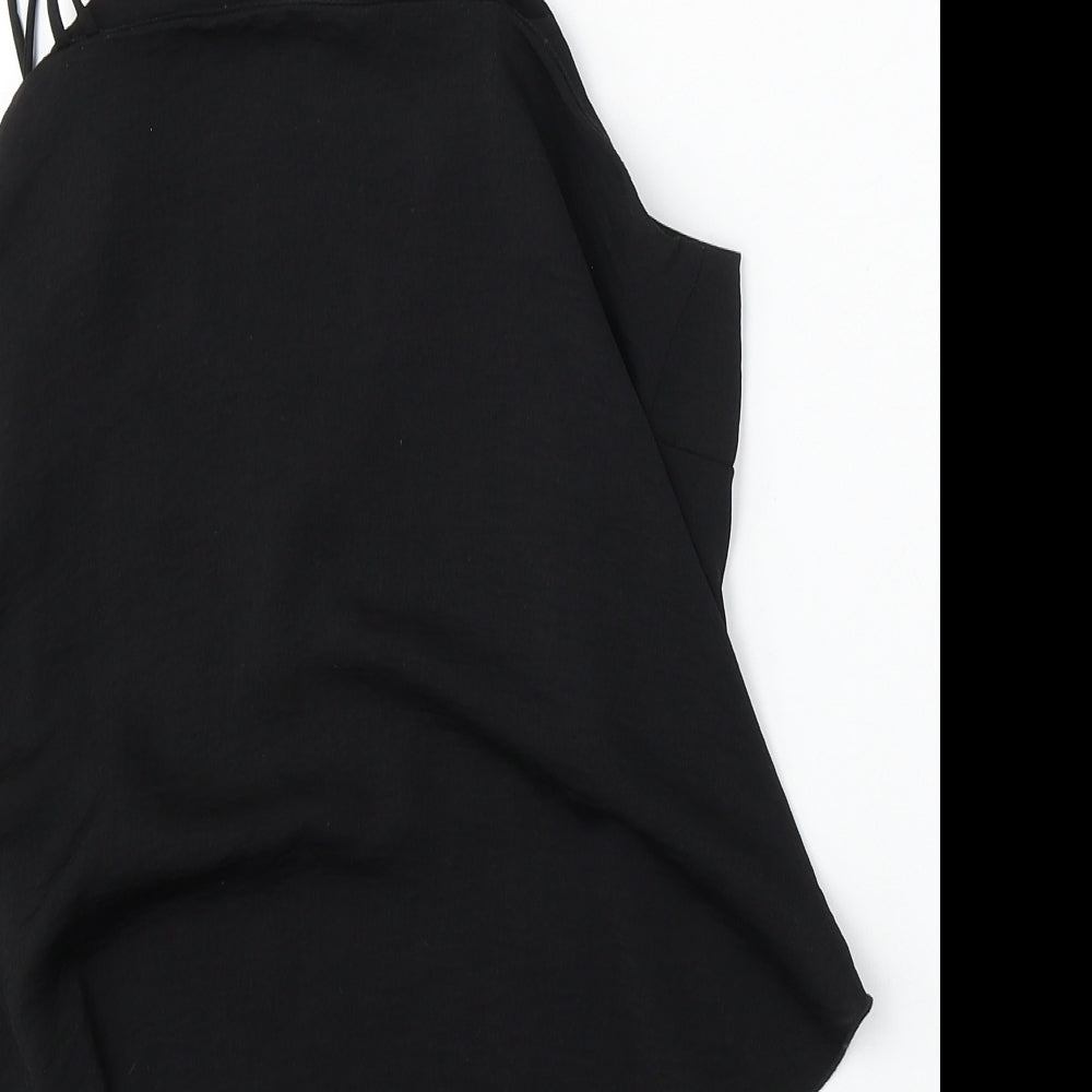 H&M Womens Black Polyester Basic Tank Size 6 Round Neck
