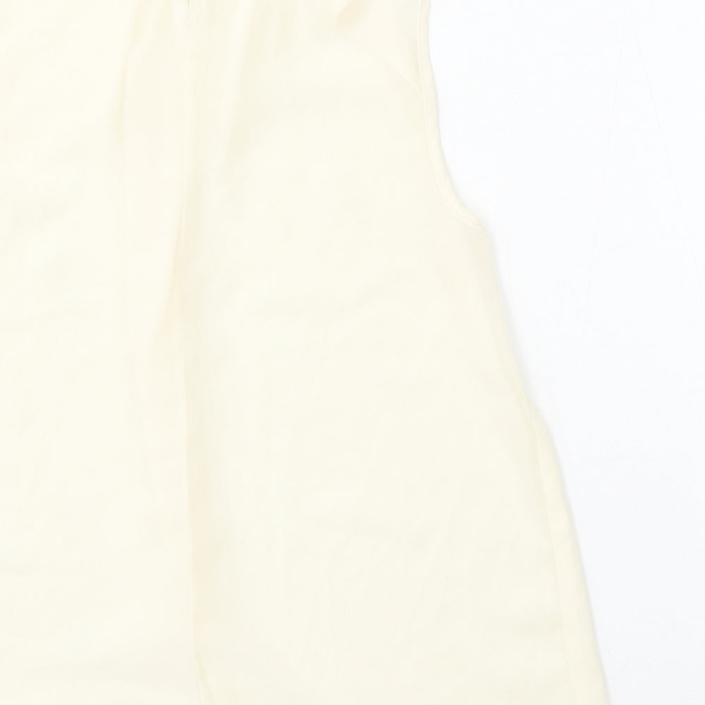 New Look Womens Beige Polyester Basic Tank Size 10 Round Neck