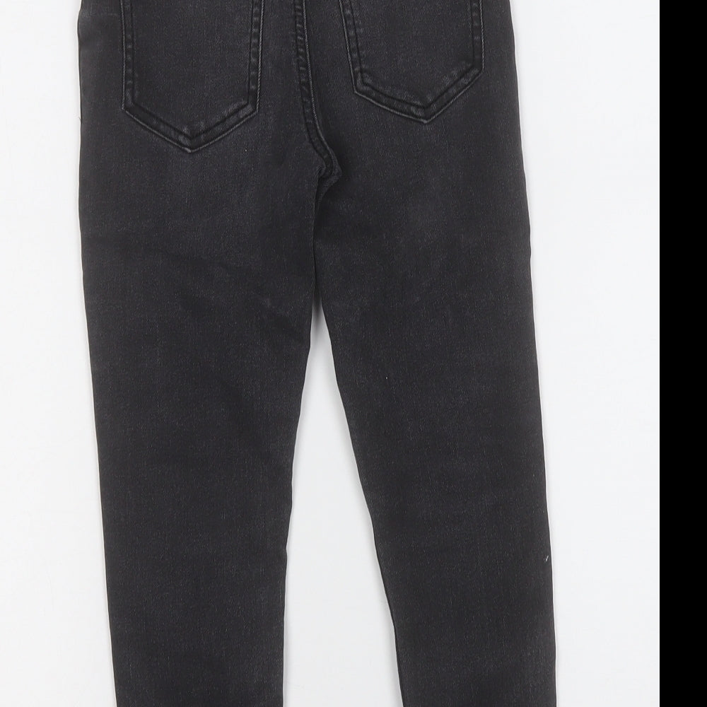 Denim & Co. Girls Grey Cotton Jegging Jeans Size 6-7 Years Regular