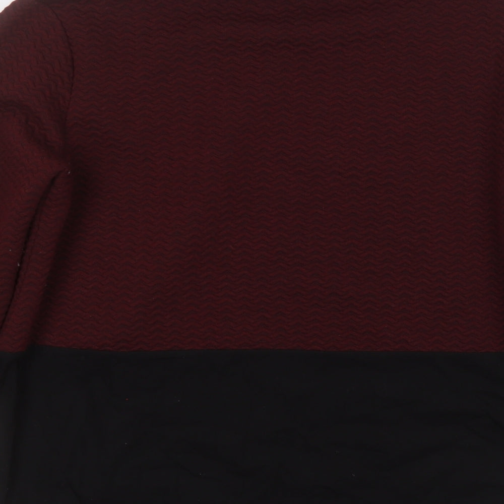 Gallery Womens Red Round Neck Polyester Pullover Jumper Size 14
