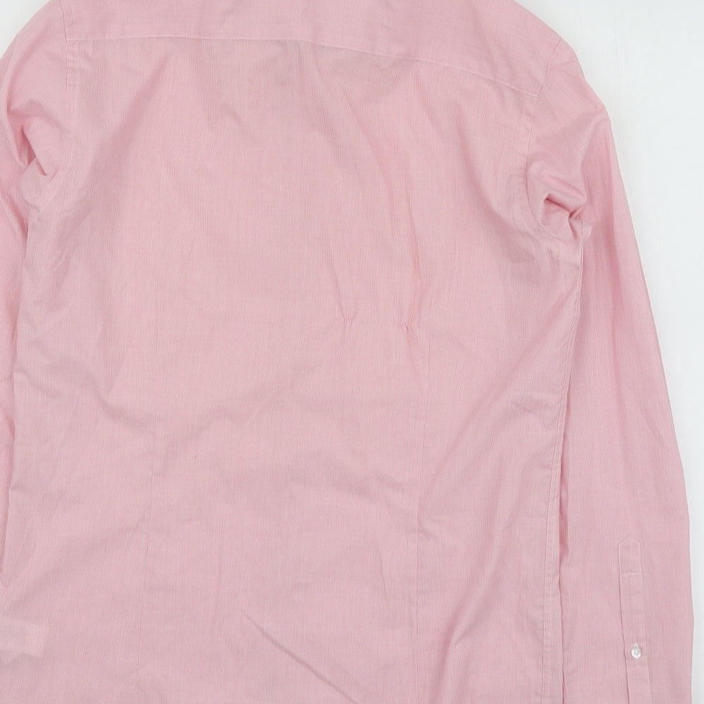 Cedarwood State Mens Pink Polyester Button-Up Size 15 Collared