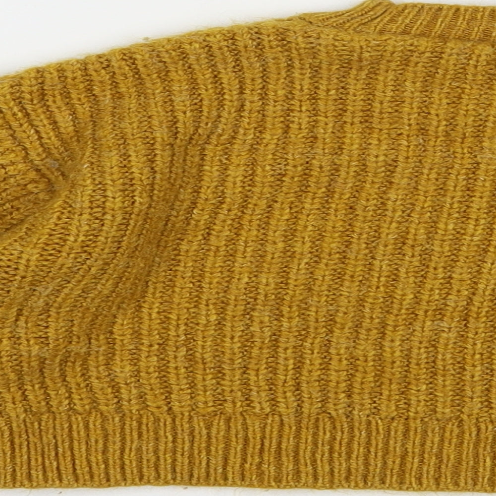 Matalan Girls Yellow Crew Neck Acrylic Pullover Jumper Size 9 Years Pullover