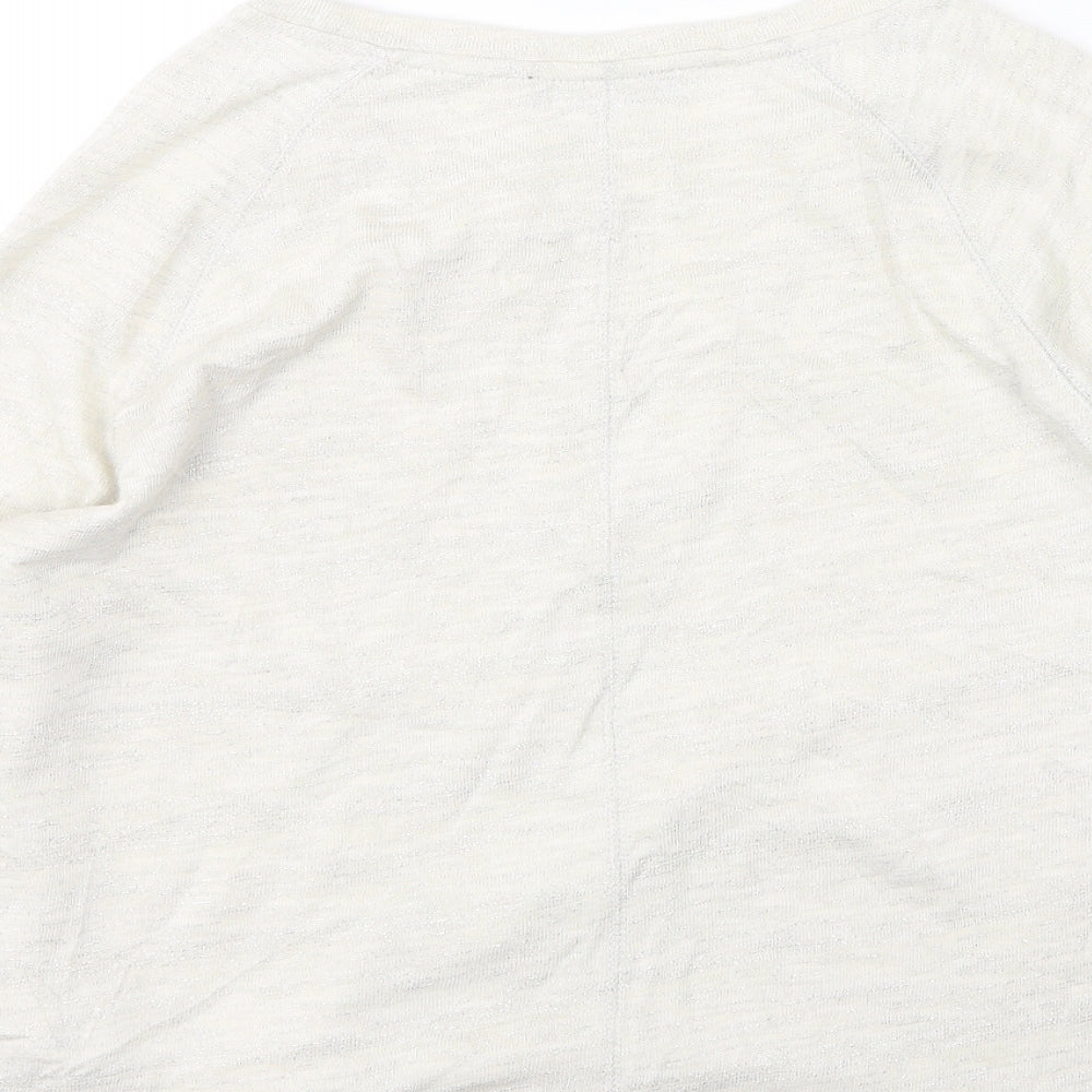 Marks & Spencer Womens Beige Round Neck Cotton Pullover Jumper Size 12