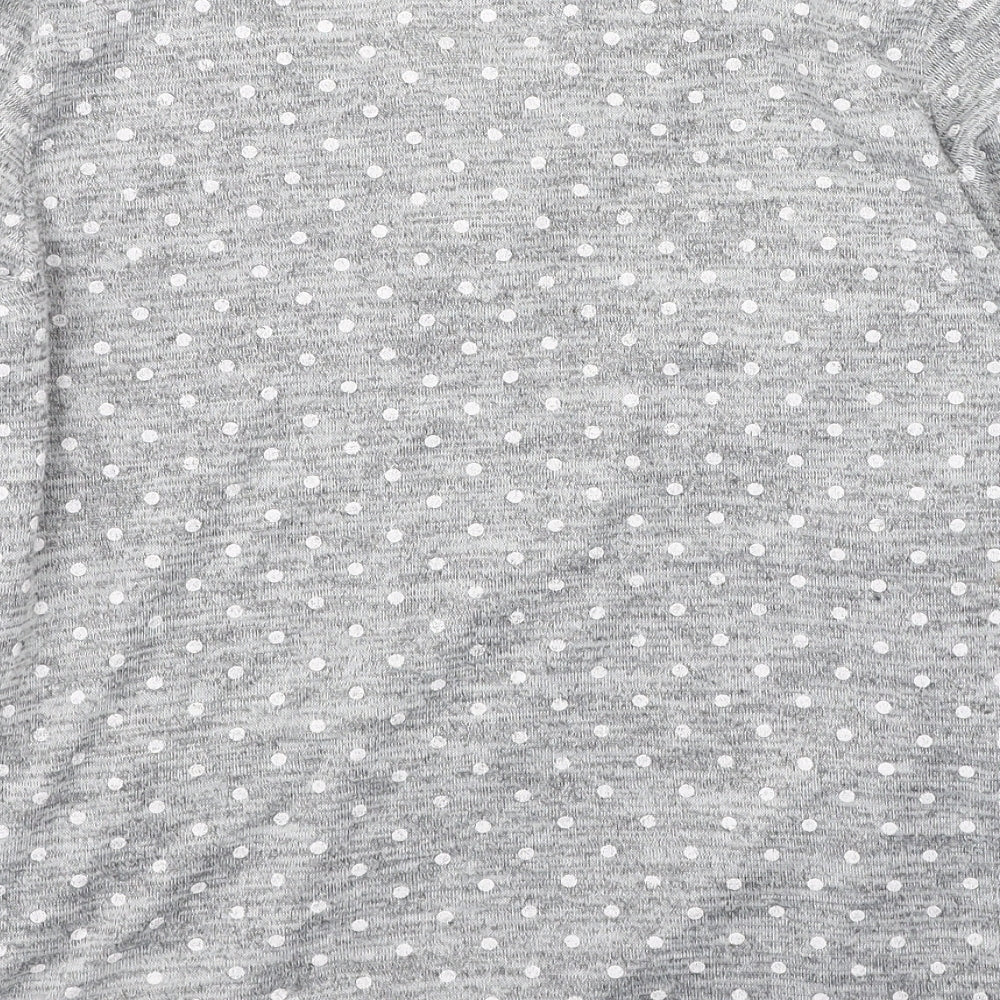 Preworn Womens Grey Round Neck Polka Dot Polyester Pullover Jumper Size M