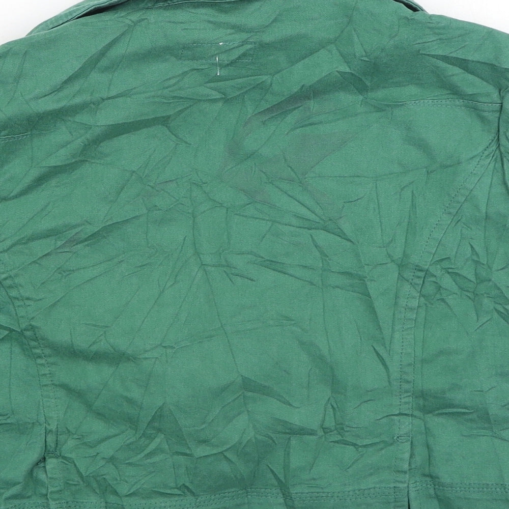 Moto Womens Green V-Neck Cotton Cardigan Jumper Size 14