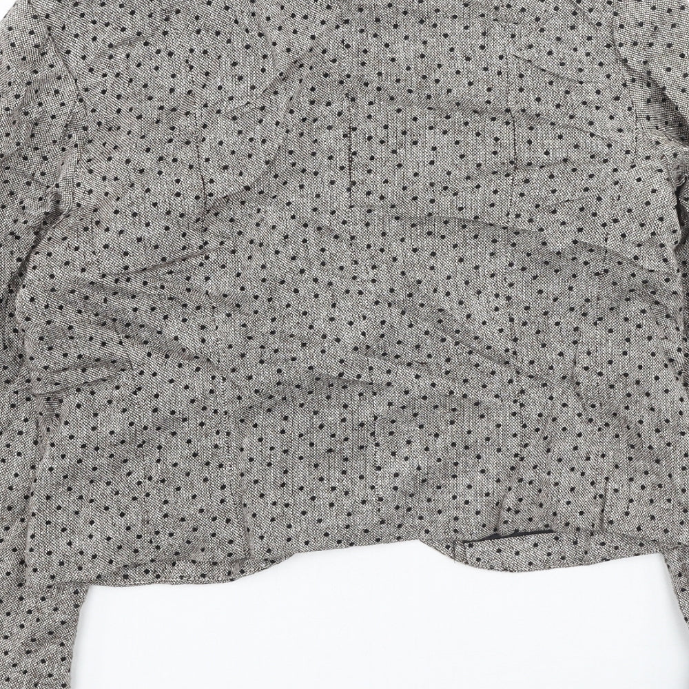 Divided Womens Brown Collared Polka Dot Polyester Cardigan Jumper Size 10