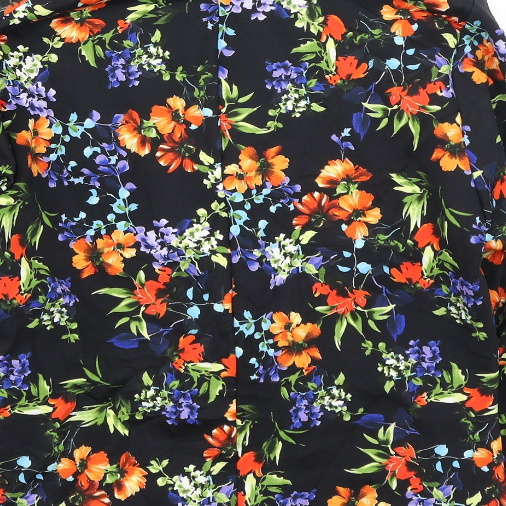 Papaya Womens Multicoloured Collared Floral Polyester Cardigan Jumper Size 10