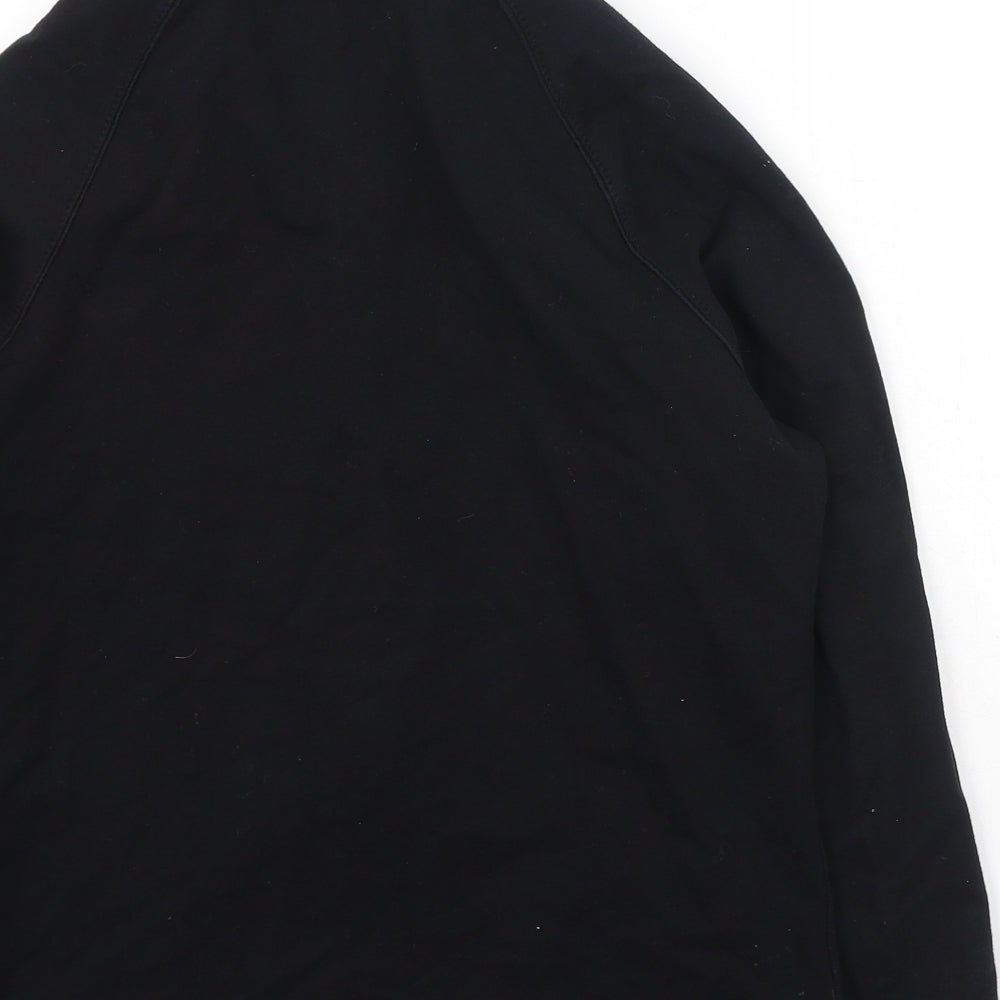 Marks & Spencer Womens Black High Neck Cotton Full Zip Jumper Size 10