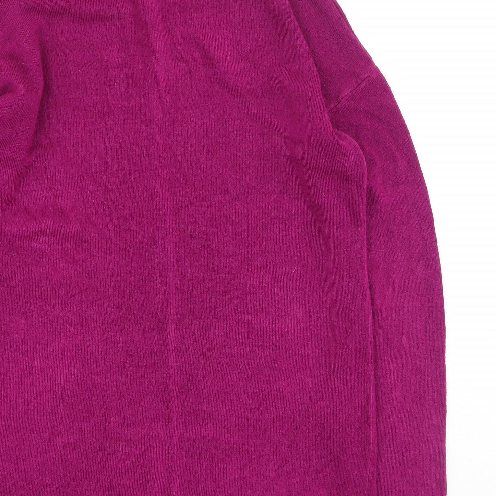 Pep & Co Womens Purple Round Neck Acrylic Pullover Jumper Size 8