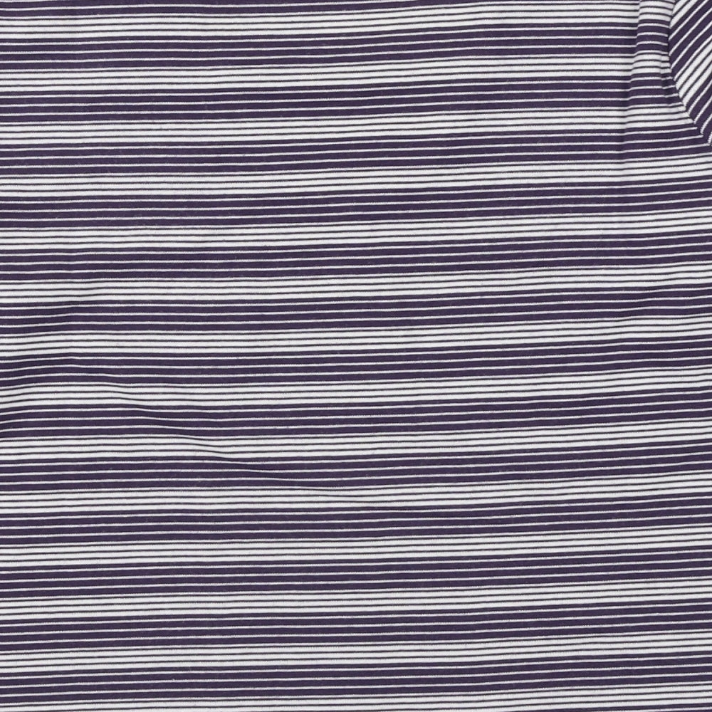 First Womens Blue Striped Polyester Pullover Sweatshirt Size L Pullover