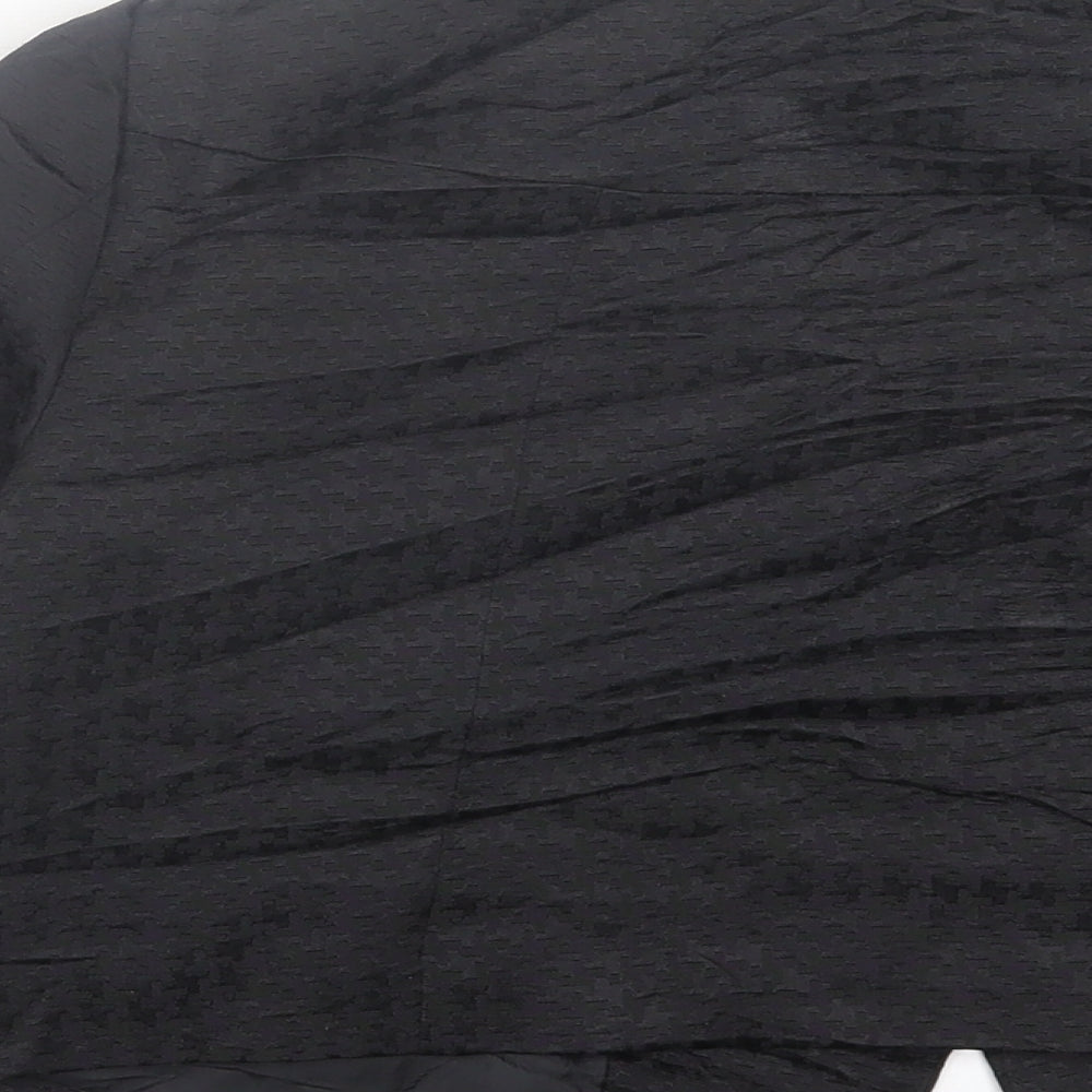 H&M Womens Black Herringbone Jacket Blazer Size 8 Button