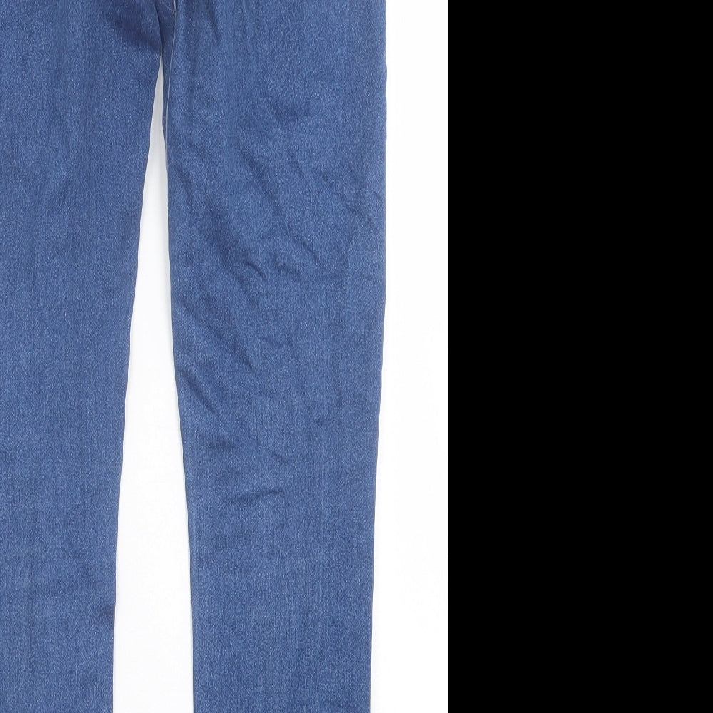 Denim & Co. Womens Blue Cotton Skinny Jeans Size 10 L30 in Regular Button