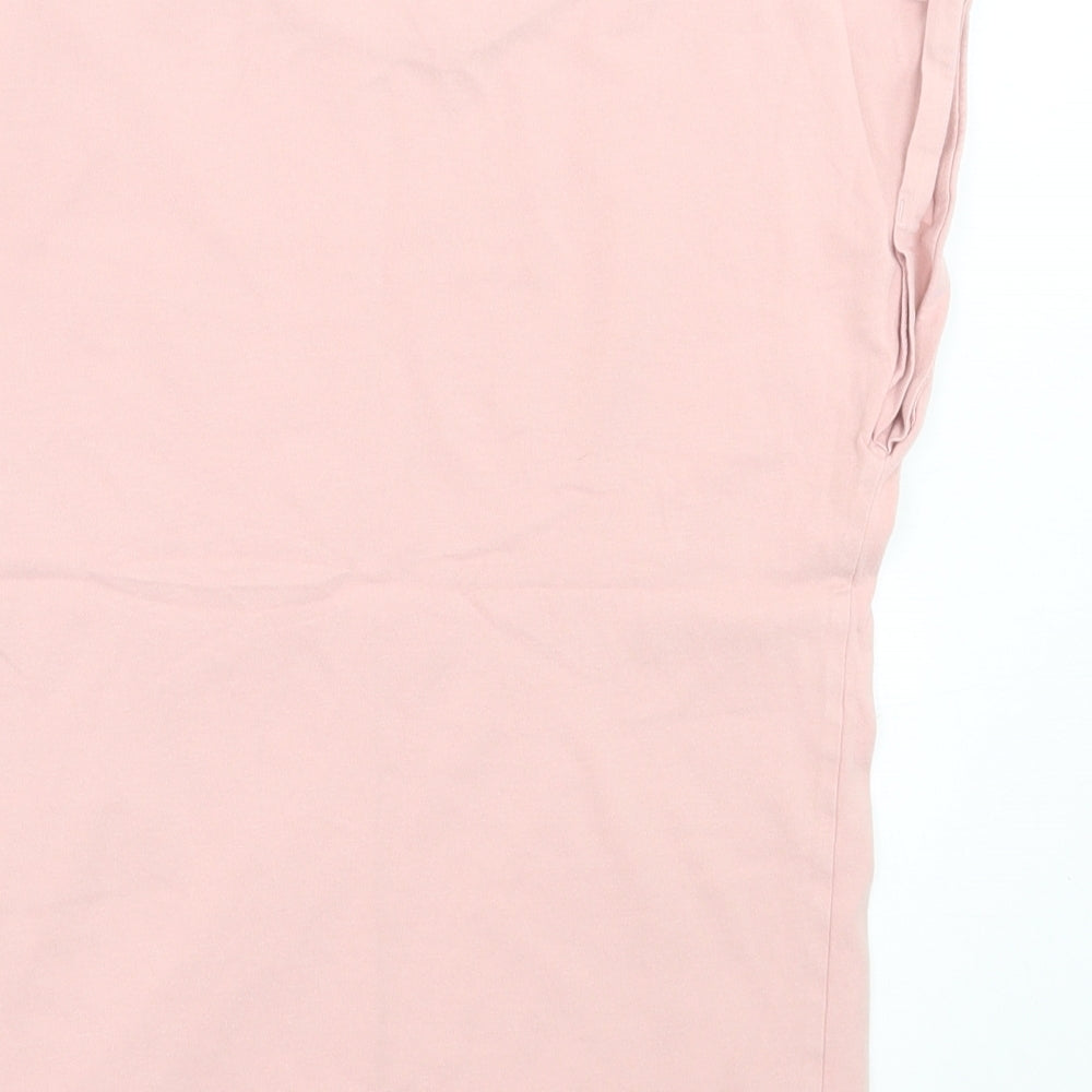 Marks & Spencer Girls Pink Cotton Basic T-Shirt Size 11-12 Years Crew Neck Pullover