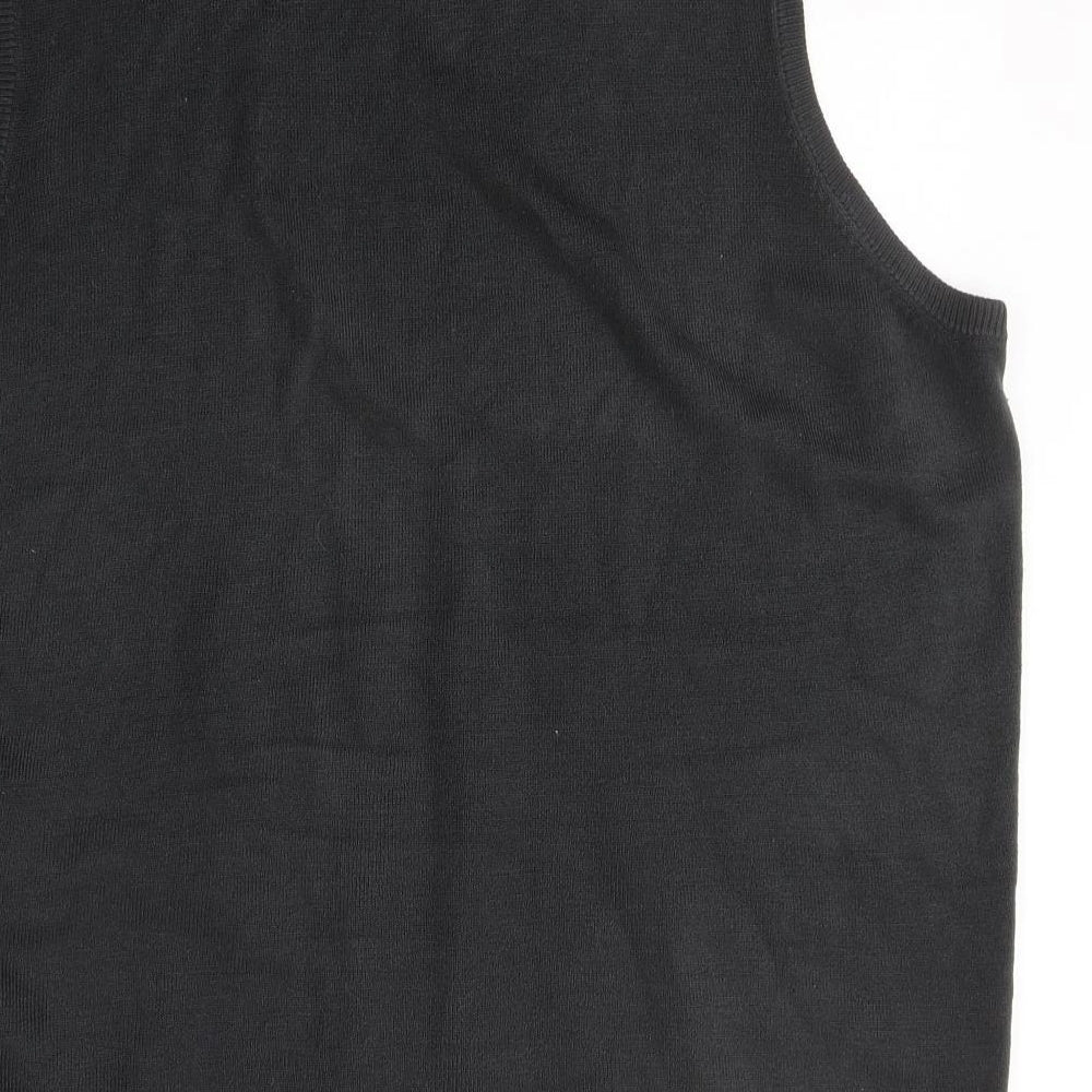 George Mens Black Acrylic T-Shirt Size 2XL V-Neck