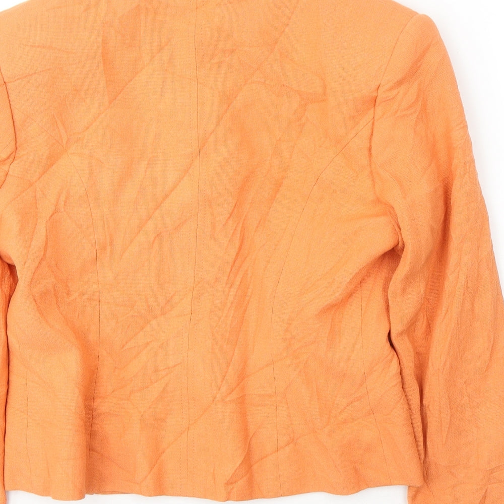 Country Casuals Womens Orange Viscose Jacket Blazer Size 10