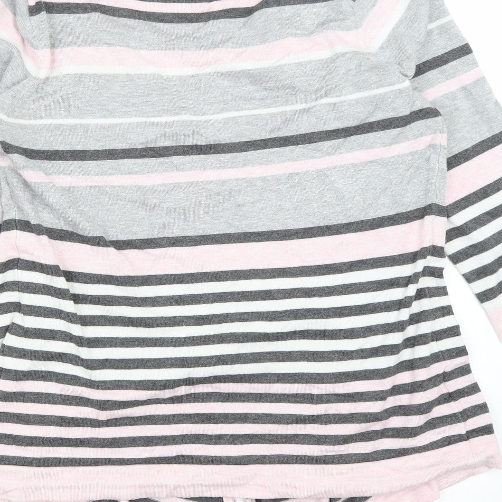 Country Casuals Womens Pink Round Neck Striped Viscose Pullover Jumper Size S
