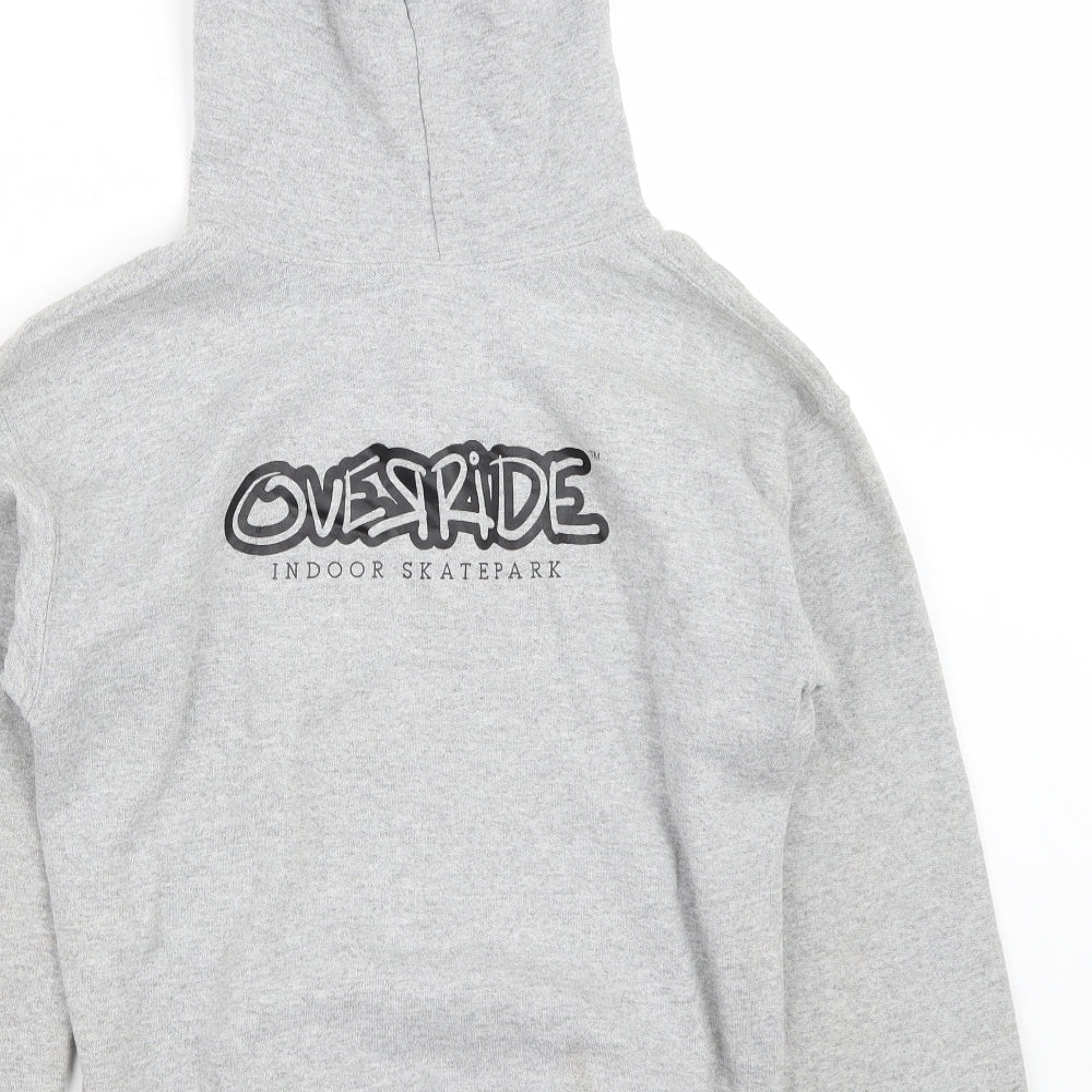 OverRide Boys Grey Cotton Pullover Hoodie Size M - OverRide SkatePark
