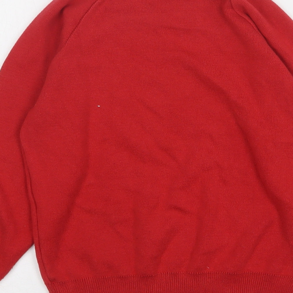 MagicFit Girls Red Round Neck Cotton Pullover Jumper Size 8 Years