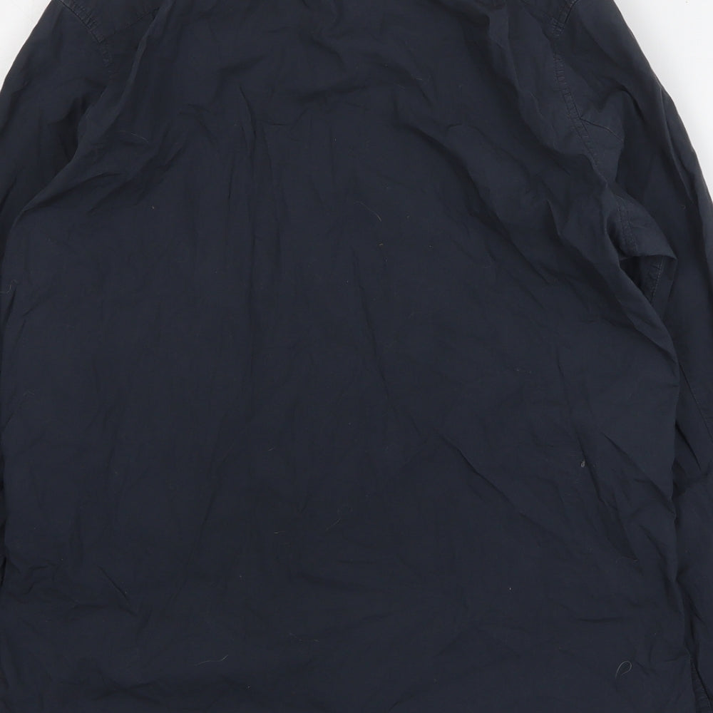 H&M Mens Grey Cotton Button-Up Size S Collared