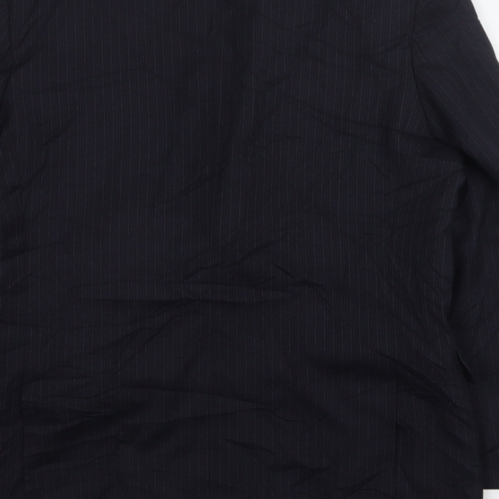 Sovereign Mens Blue Striped Wool Jacket Suit Jacket Size 40
