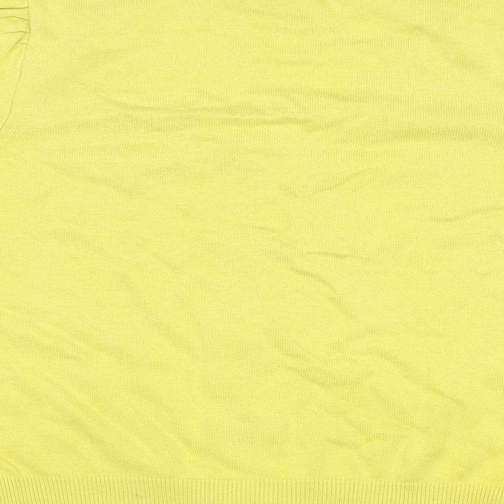 Marks and Spencer Womens Yellow Round Neck Acrylic Cardigan Jumper Size M