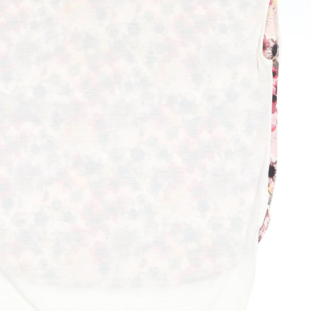 Dorothy Perkins Womens Multicoloured Floral Polyester Basic T-Shirt Size 14 Round Neck