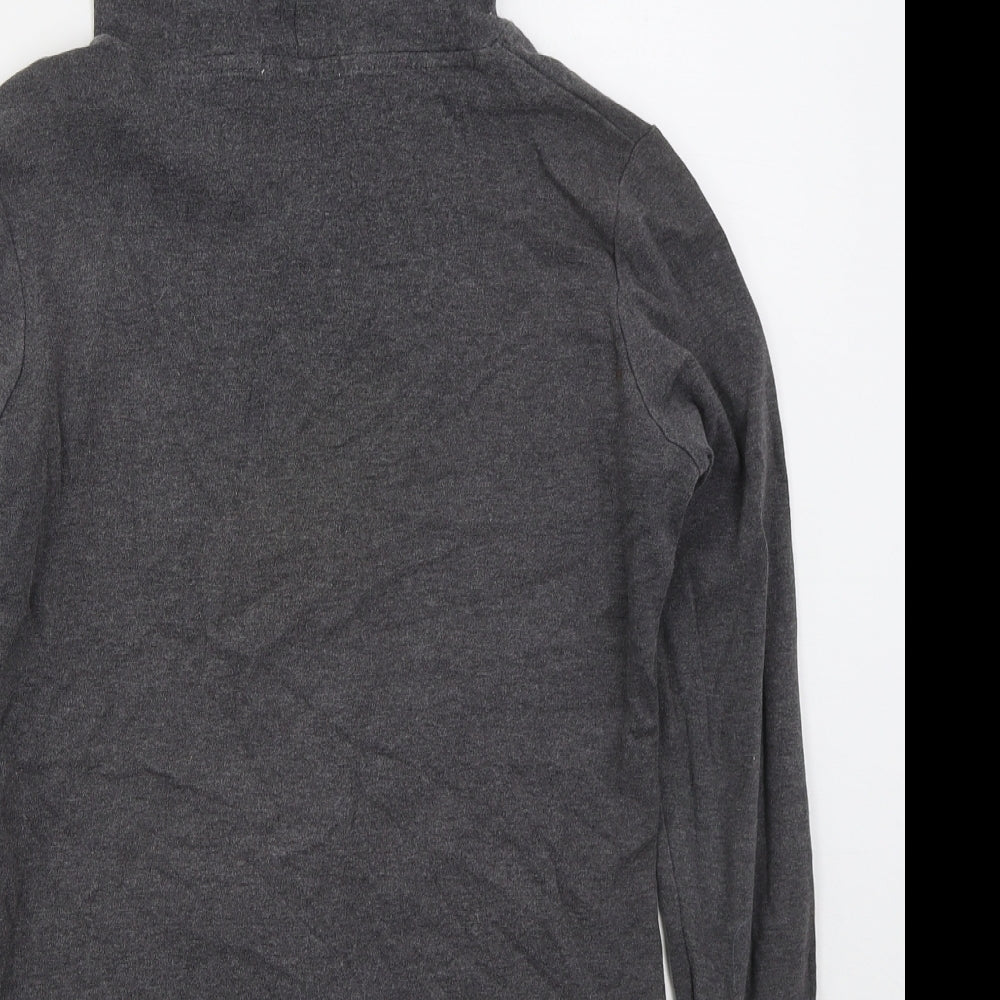 Cherokee Womens Grey Cotton Full Zip Hoodie Size 8 Zip