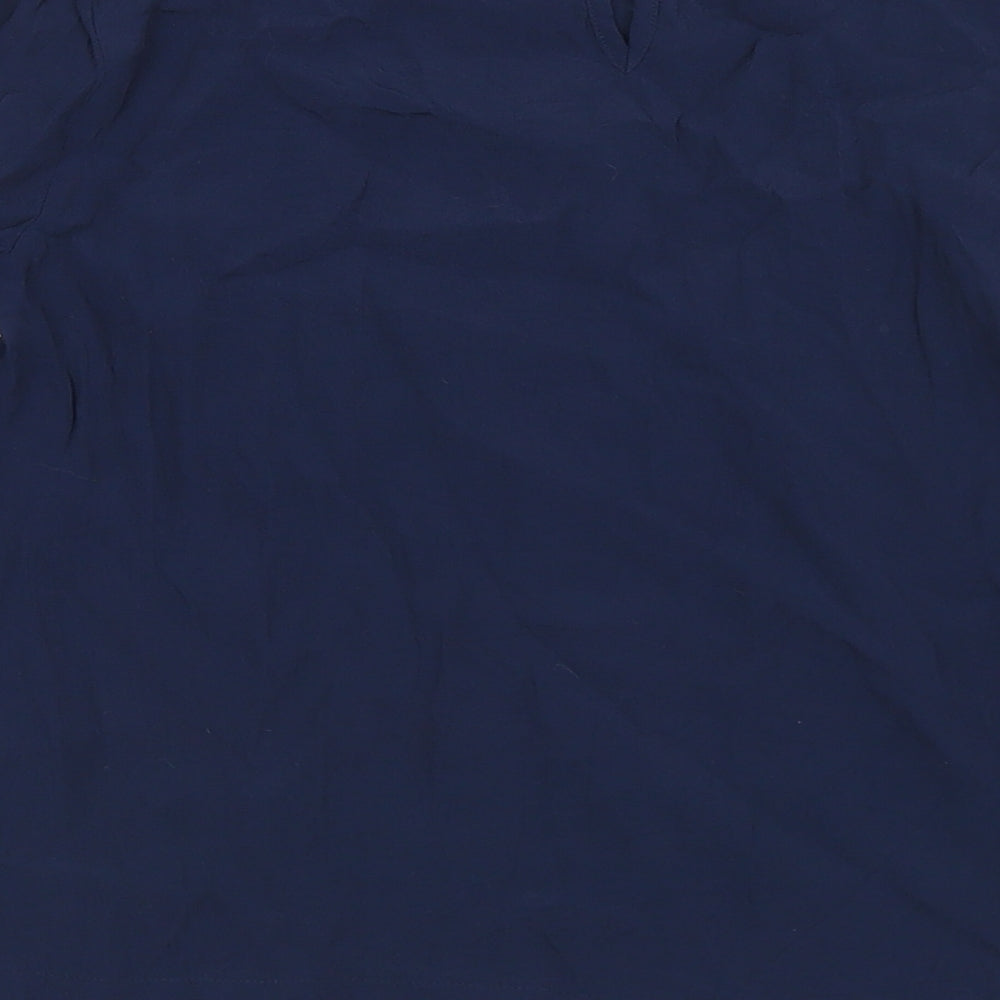Monsoon Womens Blue Nylon Basic Blouse Size 10 Round Neck