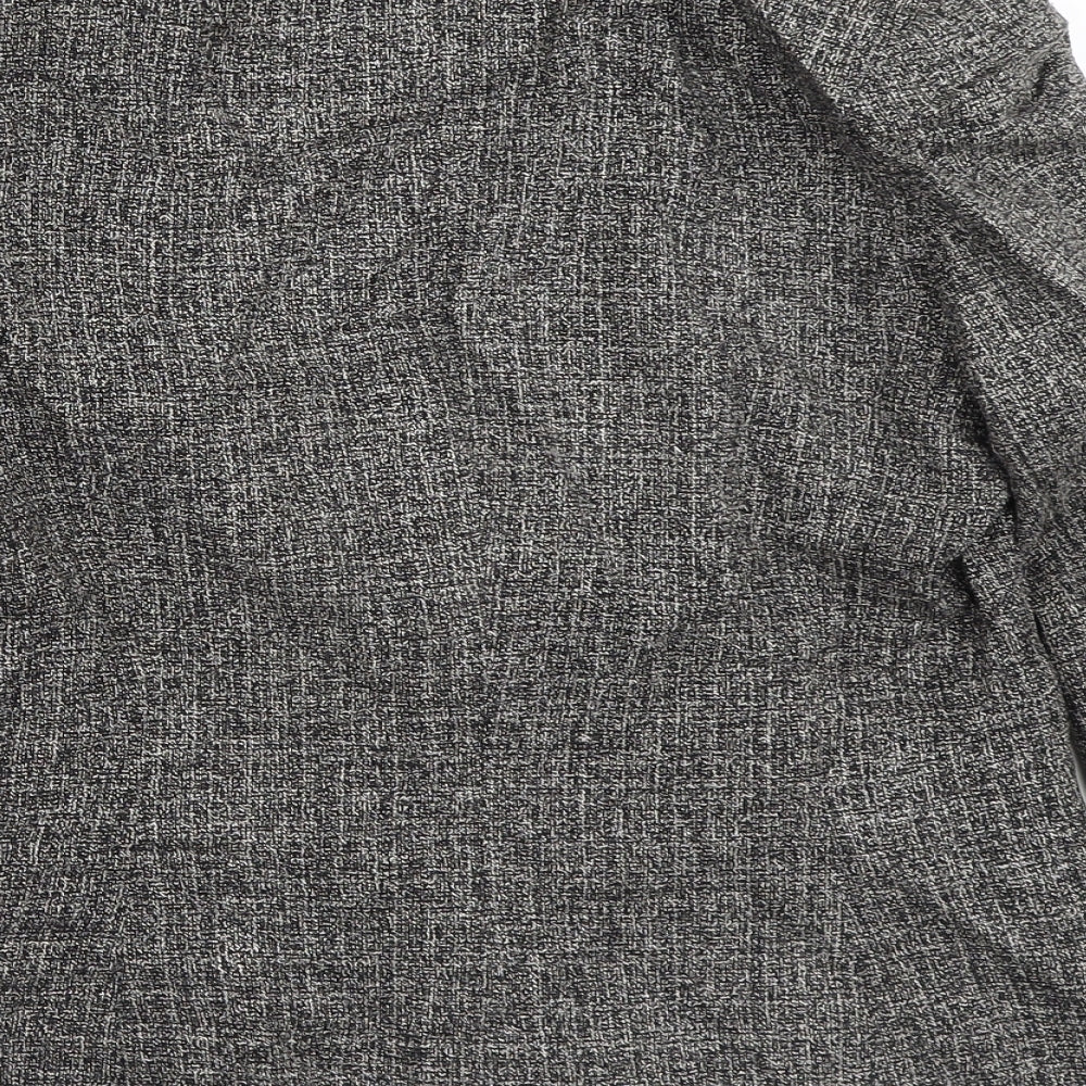 Kesta Womens Grey Geometric Jacket Blazer Size 12