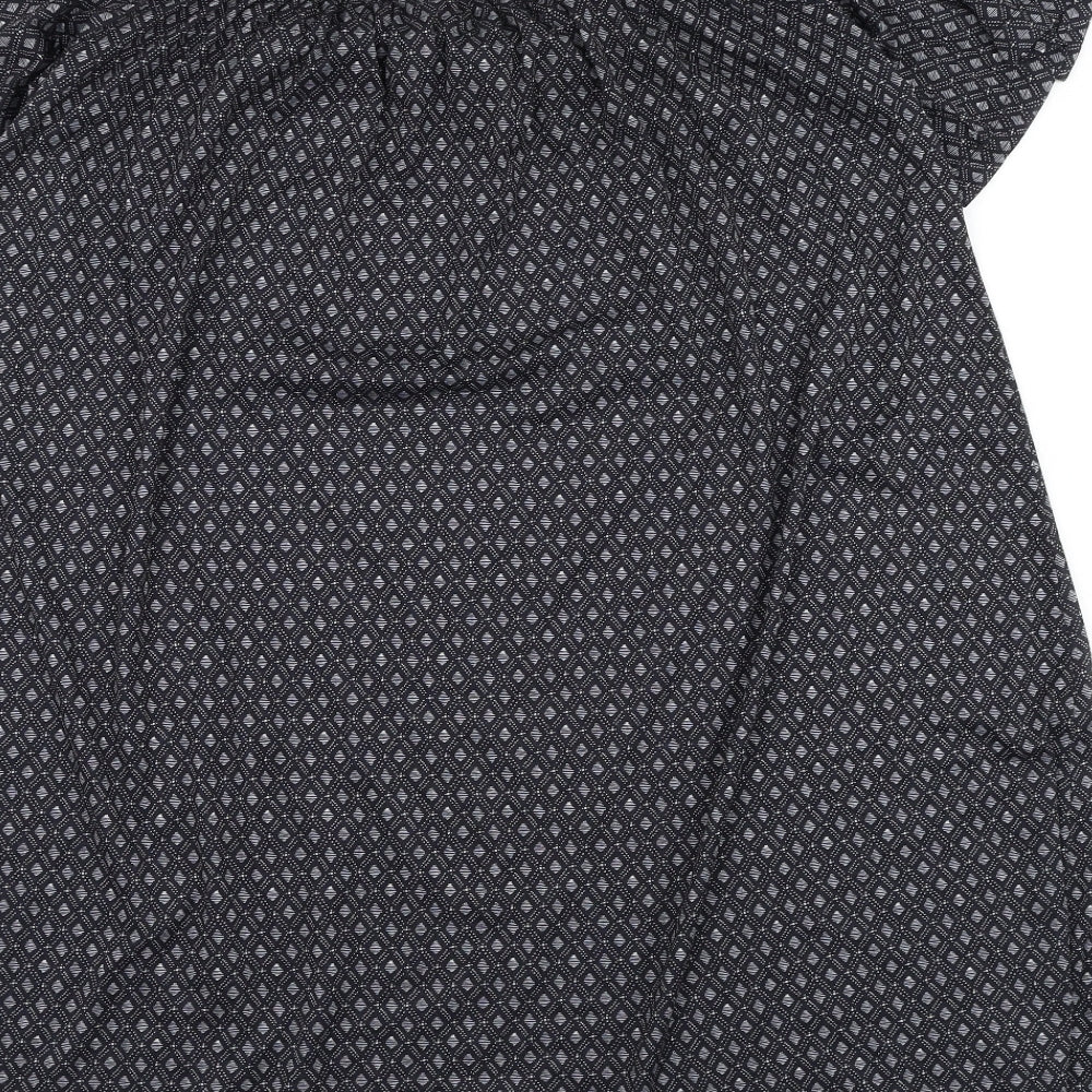 H&M Womens Black Geometric Polyester A-Line Size XS Off the Shoulder Pullover