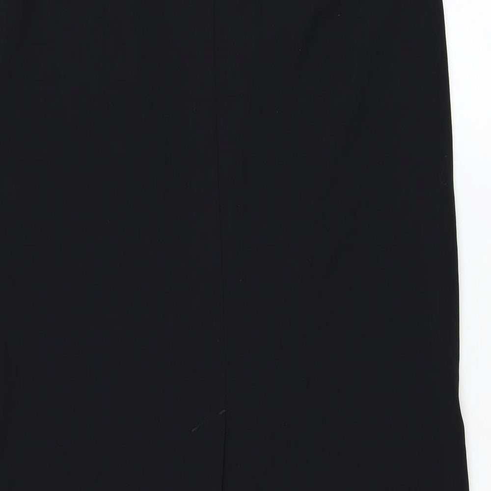 Marks & Spencer Womens Black Polyester Straight & Pencil Skirt Size 12 Zip