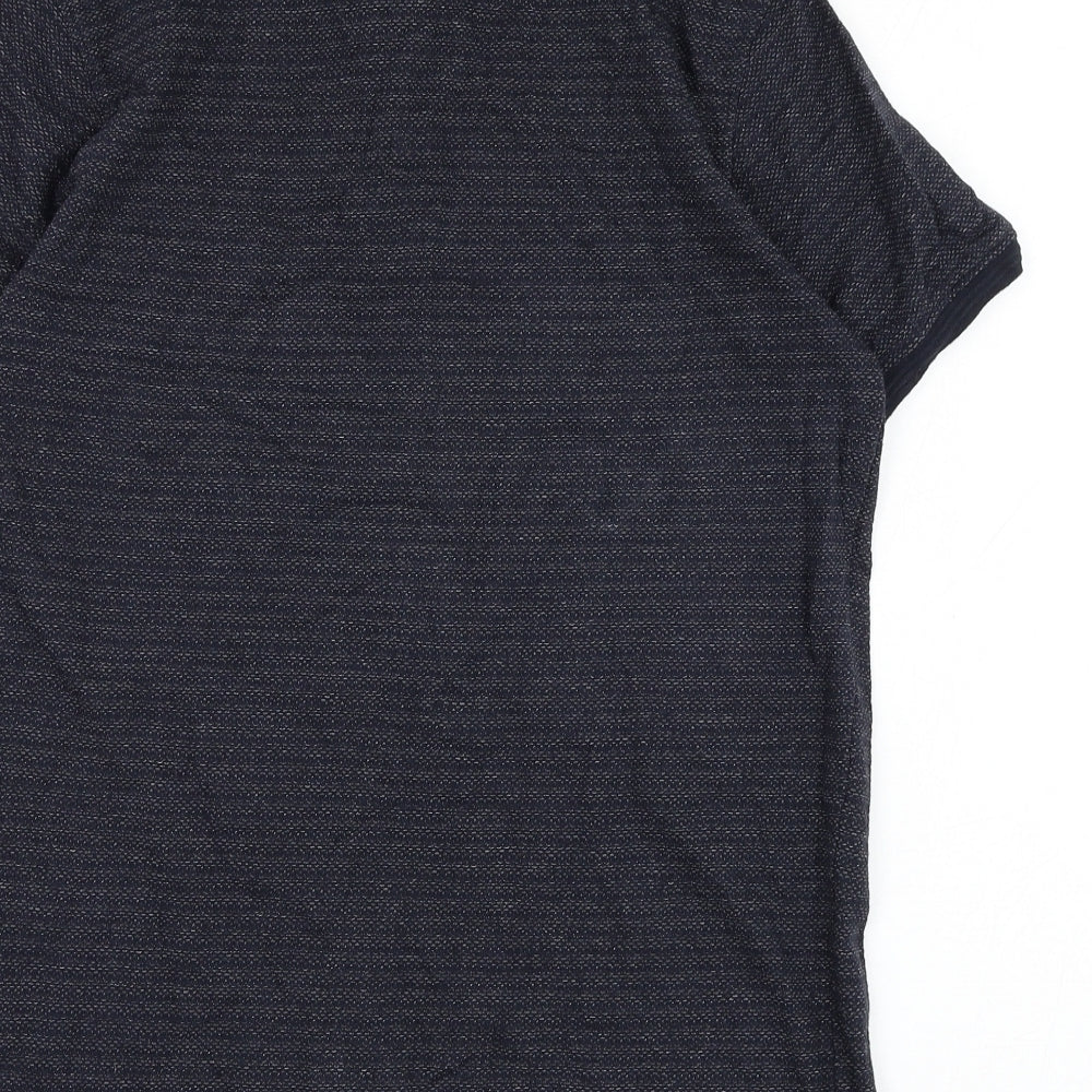 Peacocks Mens Blue Cotton Polo Size S Collared Pullover