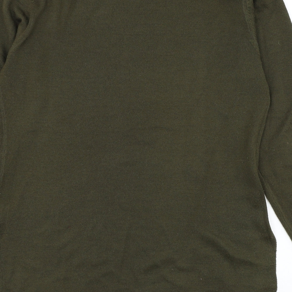 Casamia Womens Green Round Neck Acrylic Pullover Jumper Size M