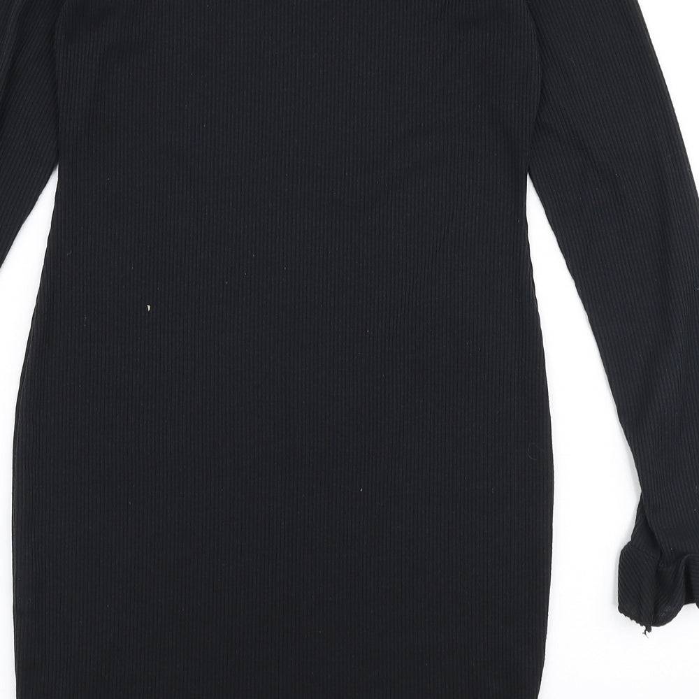 Edge Street Womens Black Polyester Bodycon Size 8 Off the Shoulder Pullover