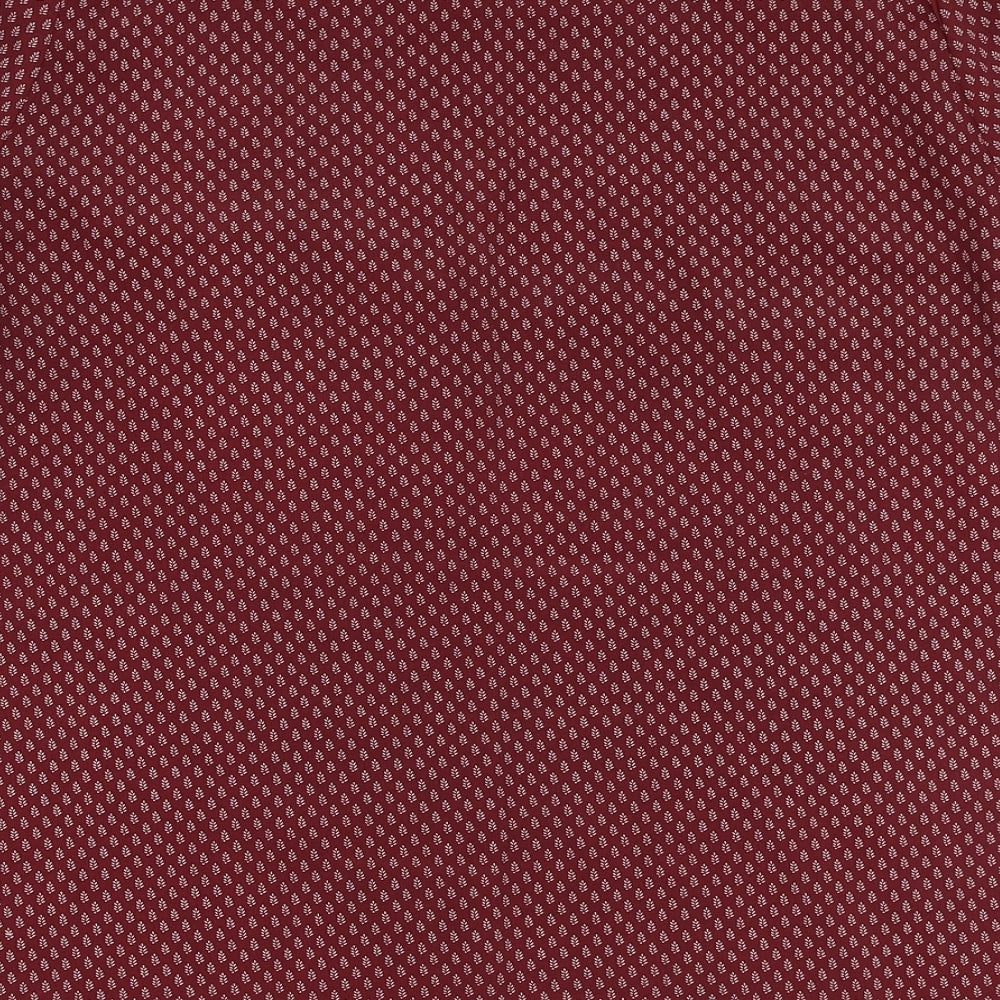 H&M Womens Red Geometric Polyester Basic Blouse Size 14 Round Neck