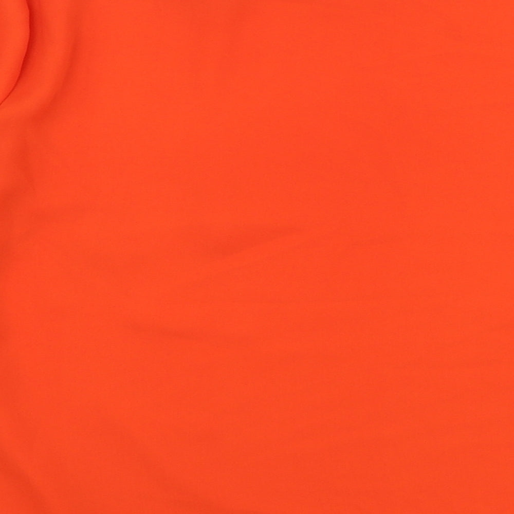 Papaya Womens Orange Polyester Basic Blouse Size 10 Round Neck