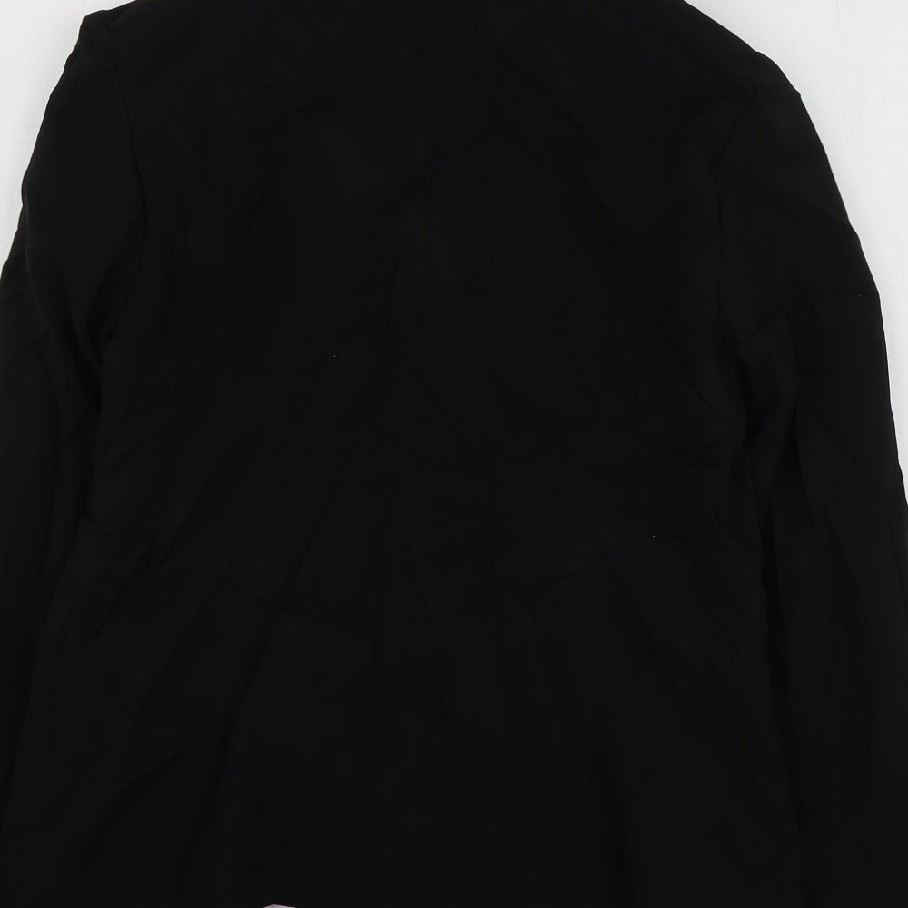 B Womens Black Polyester Jacket Suit Jacket Size 14