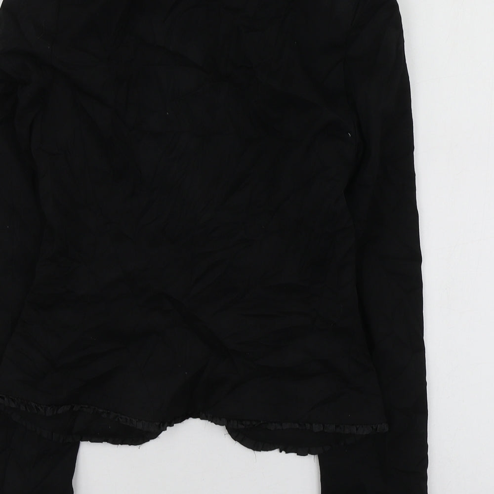 H&M Womens Black Polyester Jacket Suit Jacket Size 34