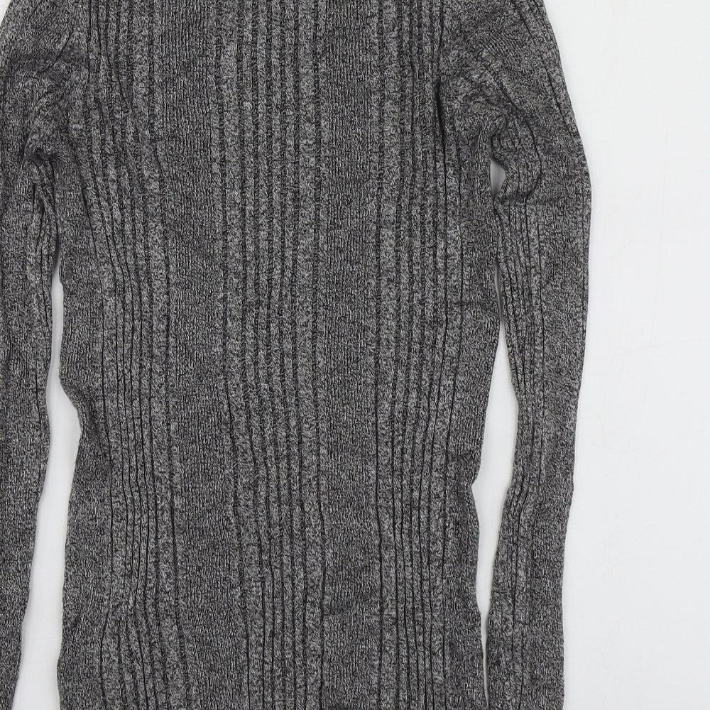 M7S Womens Grey Round Neck Viscose Pullover Jumper Size 10