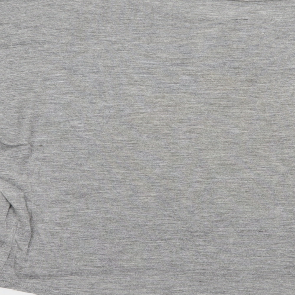 FULL TILT Womens Grey Viscose Basic T-Shirt Size M Boat Neck - Happy