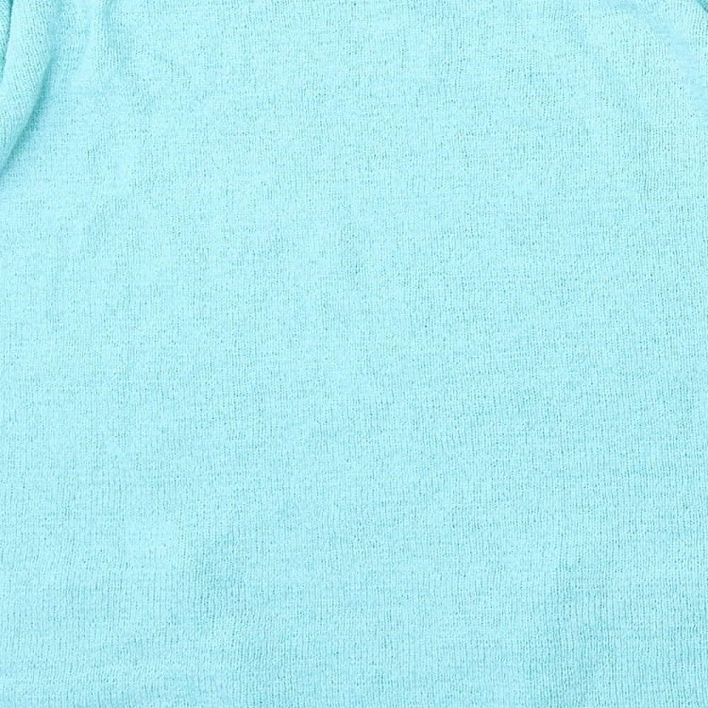 Mind Flower Womens Blue Round Neck Acrylic Pullover Jumper Size L
